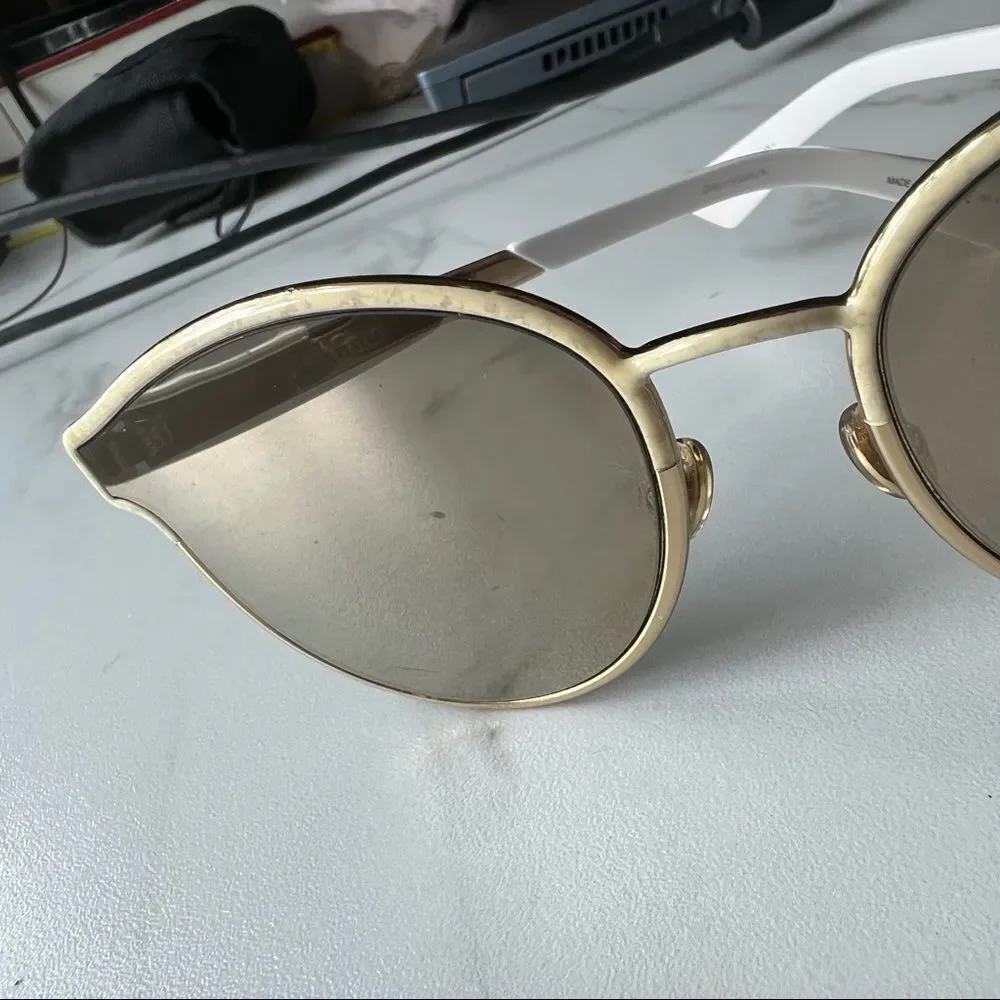 CHRISTIAN DIOR SYMMETRIC GBZQV WHITE MARBLE AUTHENTIC FRAMES SUNGLASSES 59-19